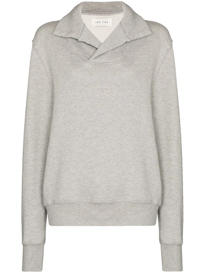 Shop Les Tien Yacht Mélange-effect Cotton Sweatshirt In Grey