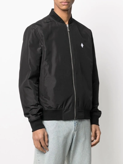 Shop Marcelo Burlon County Of Milan Embroidered Logo Bomber Jacket In Black