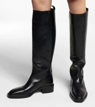 Shop Aeyde Tammy Leather Riding Boots In Black