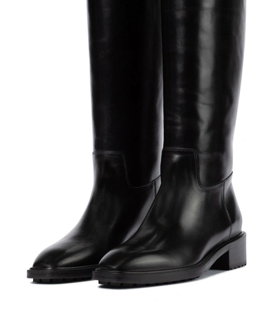 Shop Aeyde Tammy Leather Riding Boots In Black