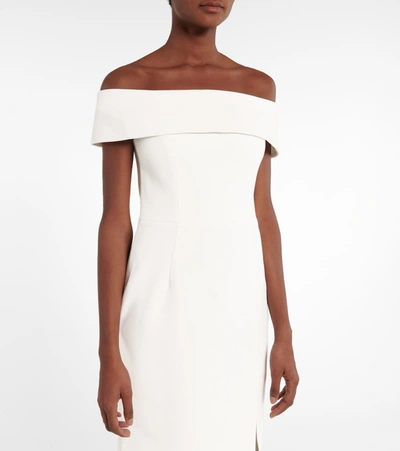 Shop Rebecca Vallance Bridal Venice Crêpe Off-the-shoulder Gown In White