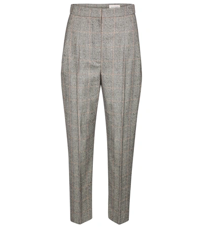 Shop Alexander Mcqueen Checked Wool Pants In Grey