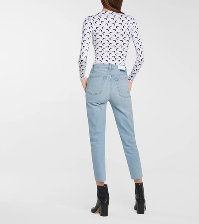 Re/done Originals Comfort Stretch High Waist Ankle Crop Jeans In Blue