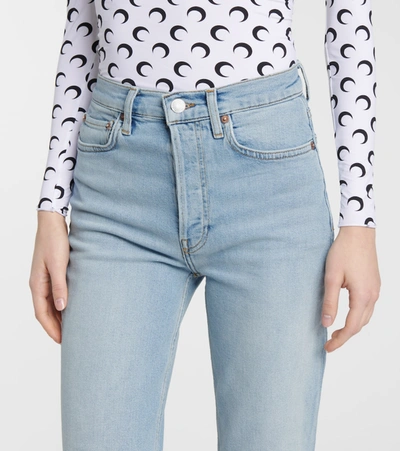 Re/done Originals Comfort Stretch High Waist Ankle Crop Jeans In Blue