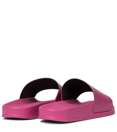 Shop Off-white Logo Rubber Slides In Pink