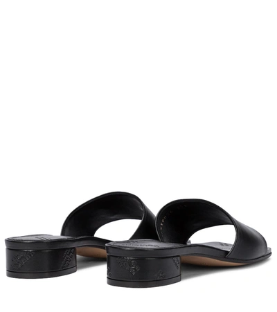 Shop Maison Margiela Leather Slides In Black