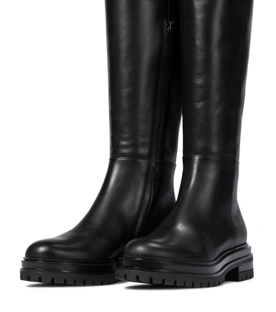 Shop Gianvito Rossi Quinn Leather Over-the-knee Boots In Black