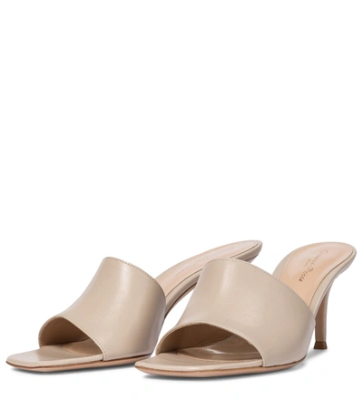 Shop Gianvito Rossi Leather Sandals In Beige