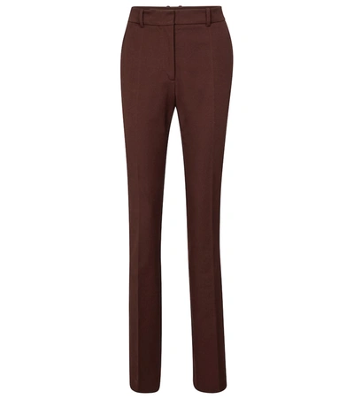 Shop Joseph Cole High-rise Slim Gabardine Pants In Brown