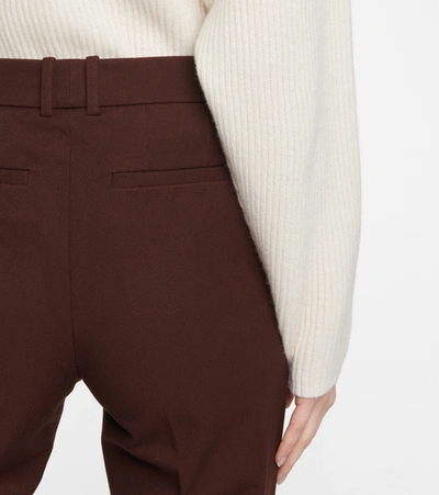 Shop Joseph Cole High-rise Slim Gabardine Pants In Brown