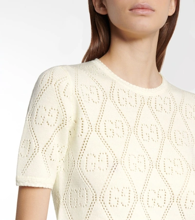 Shop Gucci Gg Wool Sweater In White