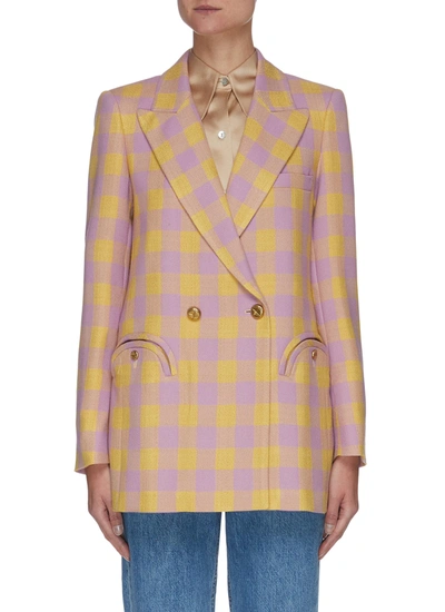 Shop Blazé Milano 'roger Dust' Check Double Breast Blazer In Multi-colour