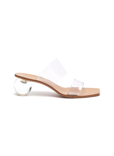 Shop Cult Gaia 'jila' Orb Heel Pvc Strap Leather Sandals In Neutral