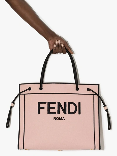 Shop Fendi Large  Roma Tote Bag In Pink