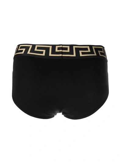 Shop Versace Set Of Two Medusa-head Motif Briefs In Grey