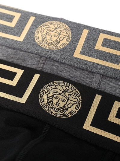 Versace Set Of Two Medusa-head Motif Briefs In Grey