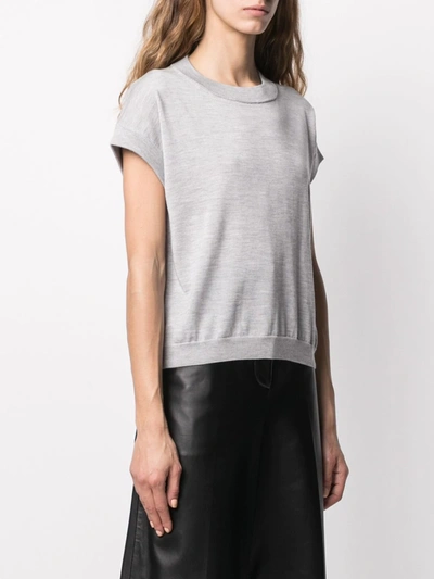 Shop Incentive! Cashmere Cashmere Short-sleeved Top In Grey