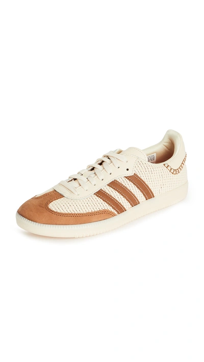 Shop Adidas Originals X Wales Bonner Samba Sneakers In Cream White/brown/cream White
