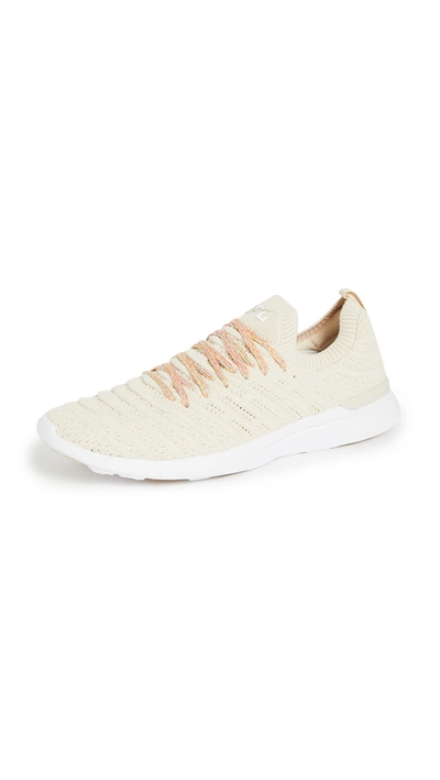 Shop Apl Athletic Propulsion Labs Techloom Wave Sneakers In Parchment/white/multi