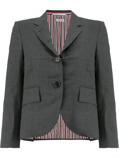 Shop Thom Browne Notched-lapel Single-breasted Blazer In Grey