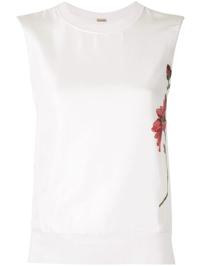 Shop Adam Lippes Floral-print Wool Top In White
