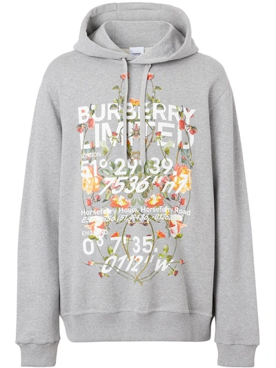 Shop Burberry Montage-print Hoodie In Grey