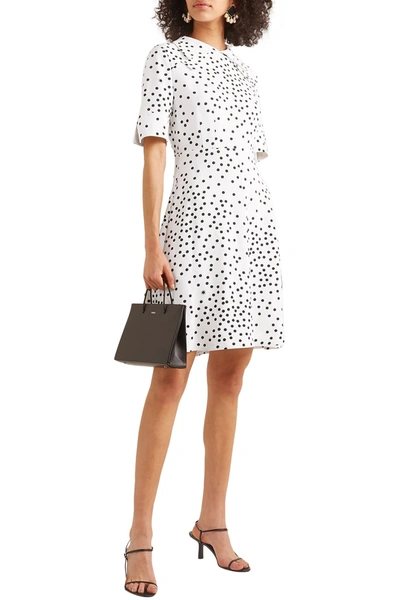 Shop Stella Mccartney Laurieton Polka-dot Stretch-cady Mini Dress In White