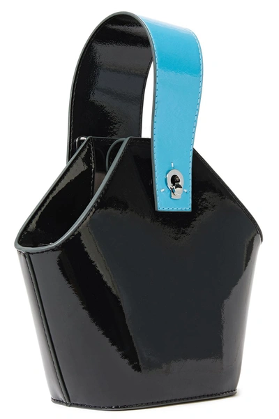 Shop Danse Lente Johnny Mini Patent-leather Bucket Bag In Black