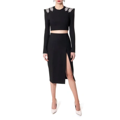Aggi By Halewski Blouse Amber Perle Noir In Noir