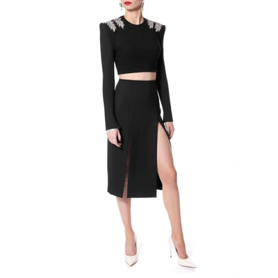 Aggi By Halewski Blouse Amber Perle Noir In Noir