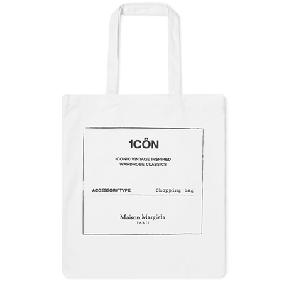 Shop Maison Margiela Icon Tote Bag In White