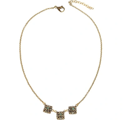 Shop Alcozer & J Necklaces Pyramid Necklace W/semi Precious Stones In Gold