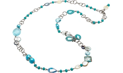 Shop Antica Murrina Veneziana Designer Necklaces Grimani Long Necklace In Bleu Clair