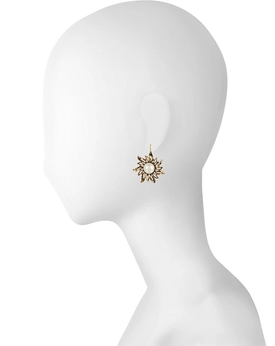 Shop Alcozer & J Designer Earrings Sun Earrings W/pearls In Or
