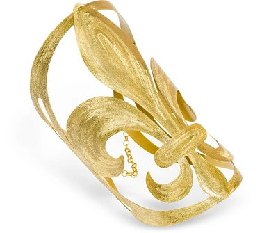 Shop Stefano Patriarchi Designer Bracelets Etched Golden Silver Giglio Bangle