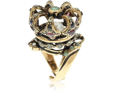 Shop Alcozer & J Designer Rings Corona Reale Ring In Doré