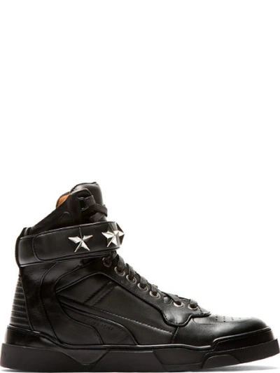 靴 GIVENCHY TYSON STARS LEATHER TRAINERS Givenchy Tyson Star White Leather High Top Womens Trainers