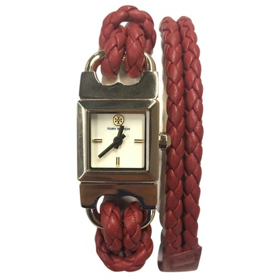 Pre-owned Tory Burch Watch In Red