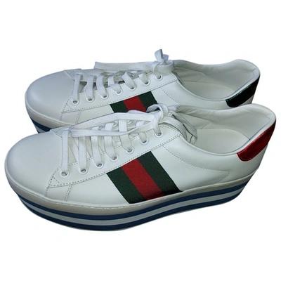 Pre-owned Gucci Peggy Leather Trainers