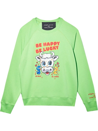 Shop Marc Jacobs X Magda Archer Graphic-print Sweatshirt In Green