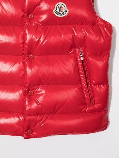 Moncler Padded Down Gilet In Red