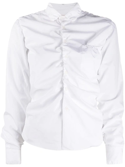 Shop Marni Ruched-effect Shirt In White