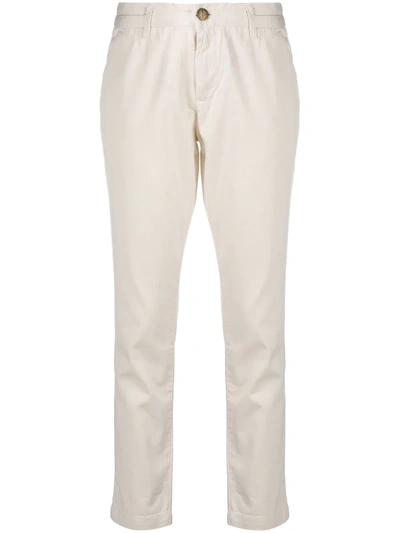 Shop Current Elliott Low-rise Slim-fit Trousers In Neutrals
