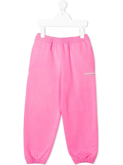 Shop Balenciaga Logo-print Track Pants In Pink