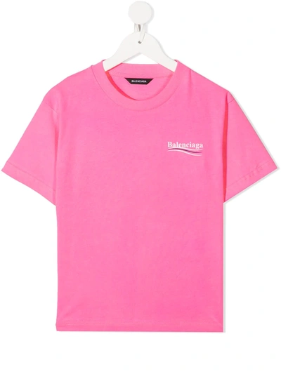 Shop Balenciaga Political Campaign T-shirt In Pink