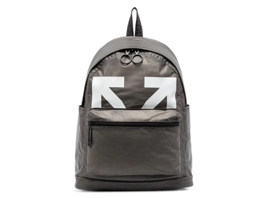 Pre-owned Off-white  Logo-print Backpack Pvc Silver