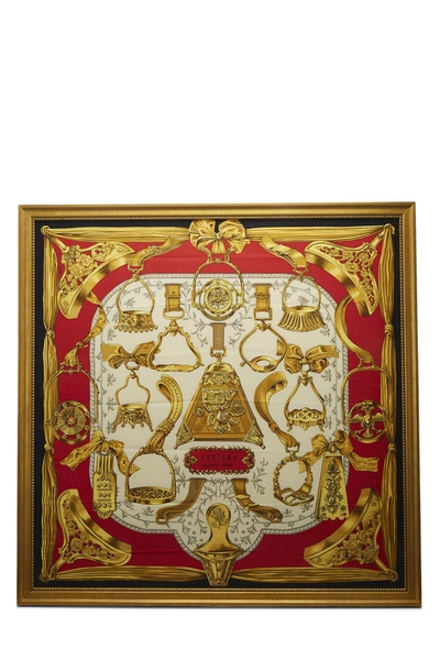 Pre-owned Hermes Framed Etriers Silk Scarf