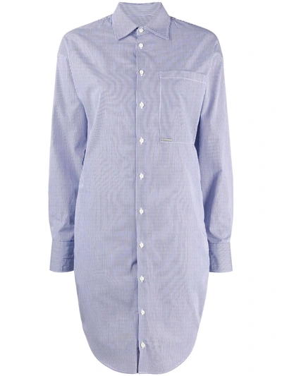 Shop Dsquared2 Cotton Shirt Dress In Blue