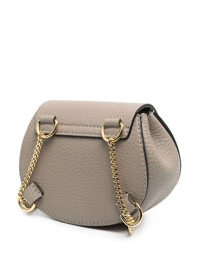 Shop Chloé Drew Leather Mini Backpack In Grey