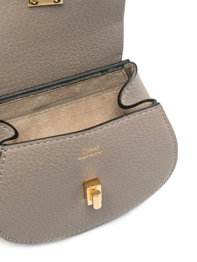Shop Chloé Drew Leather Mini Backpack In Grey